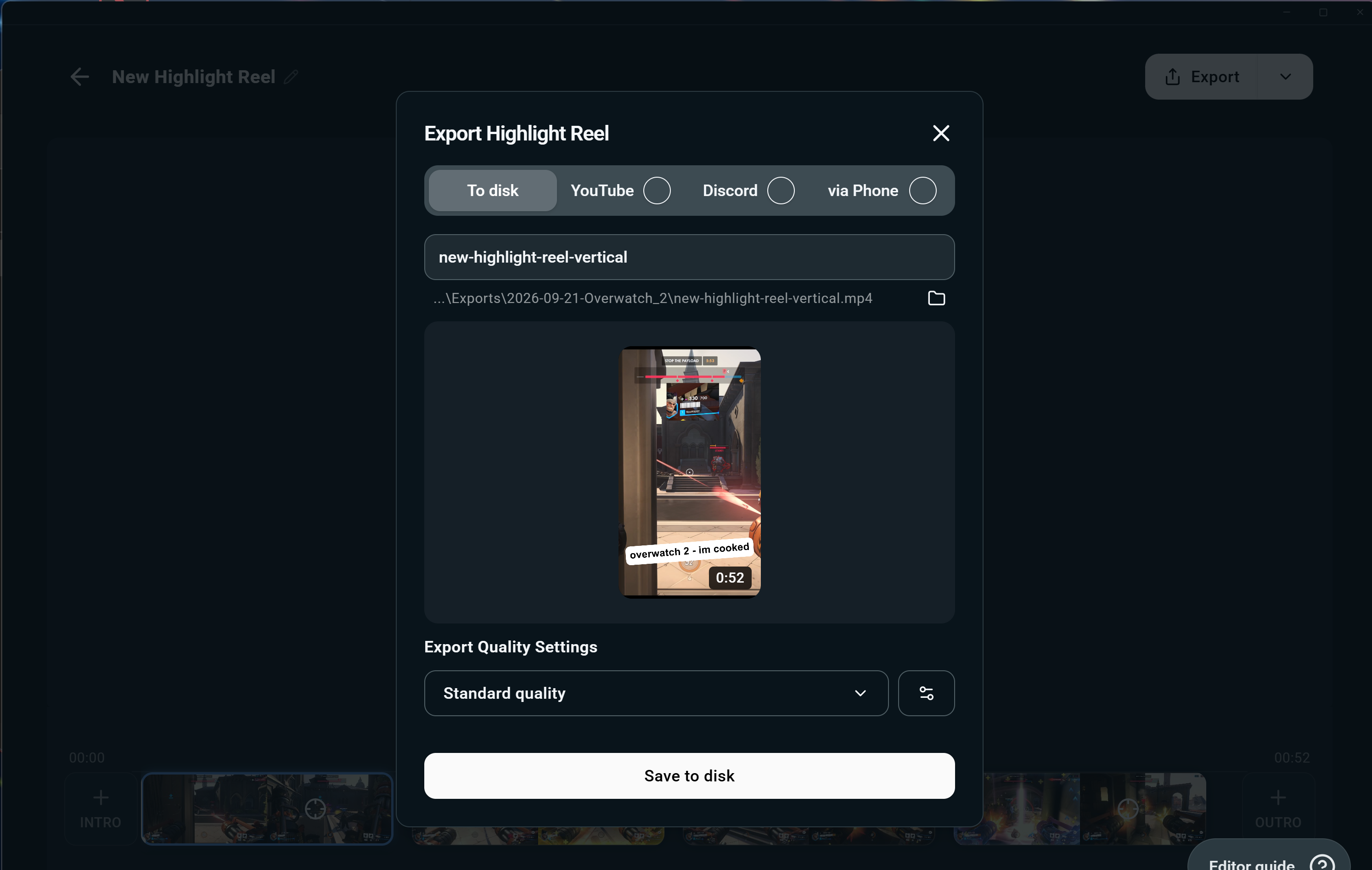 Export settings when in Replay